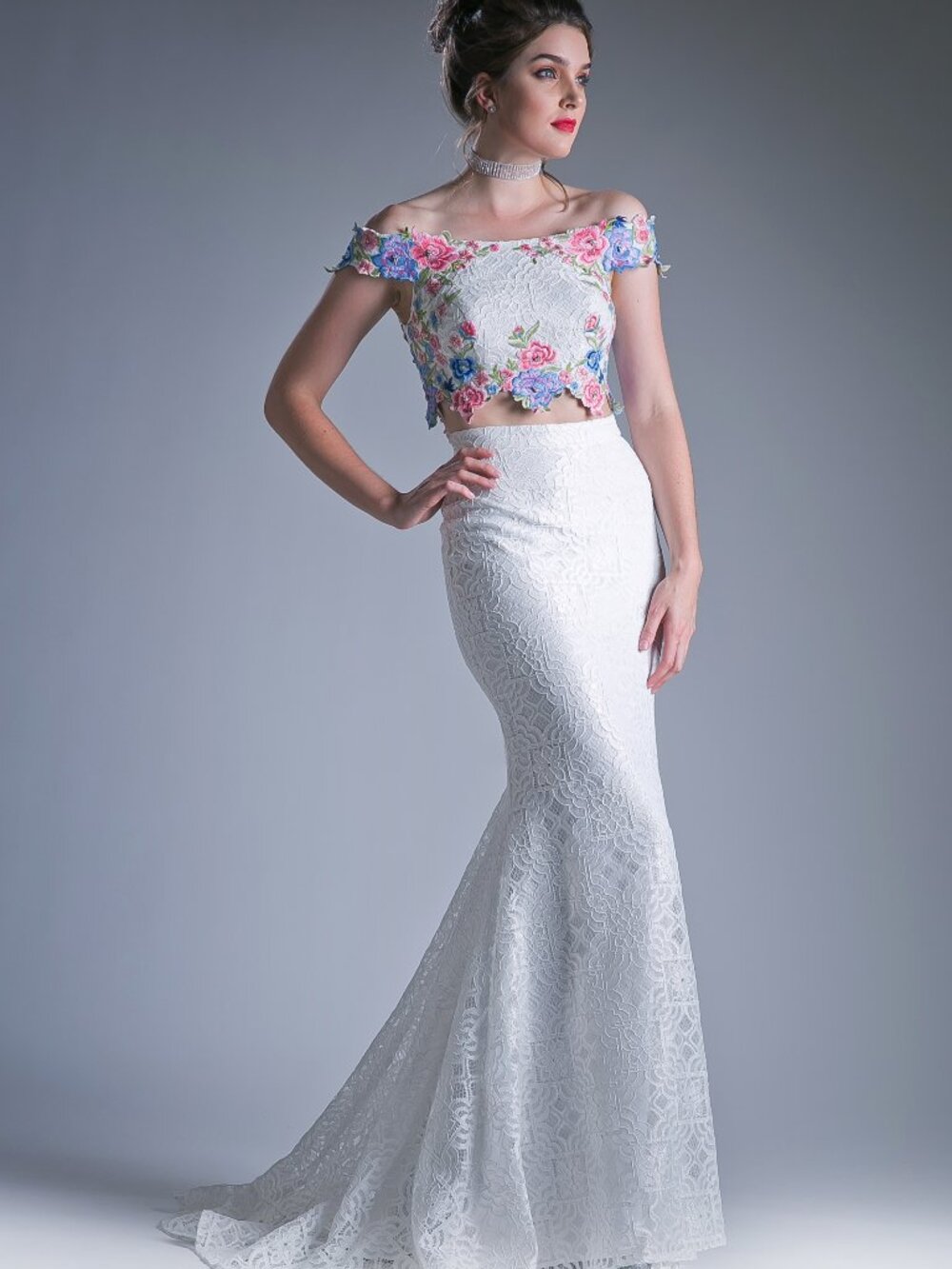 NEW WHITE Evening Gown Floor Length Formal Elegant Stunning CA314